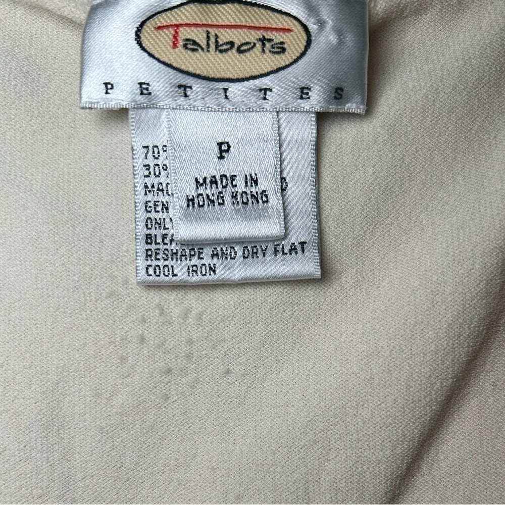 WOMENS TALBOTS TANK SHIRT BLOUSE IN IVORY, SIZE P - Picture 3 of 6